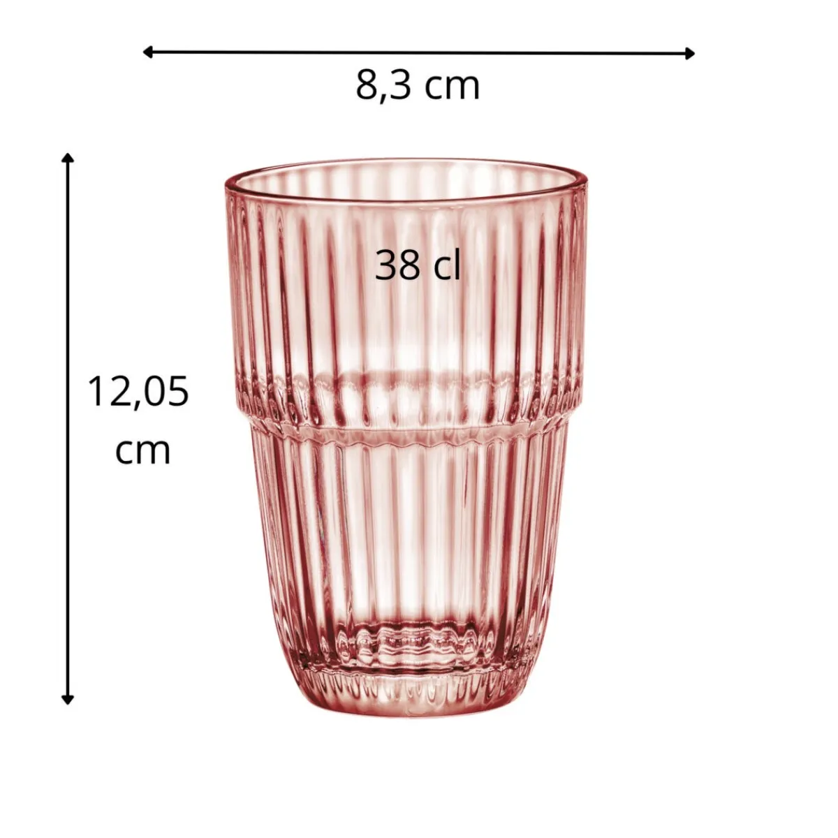 BORMIOLI ROCCO Gobelet forme haute rose verre trempé 38 cl Barshine Sale