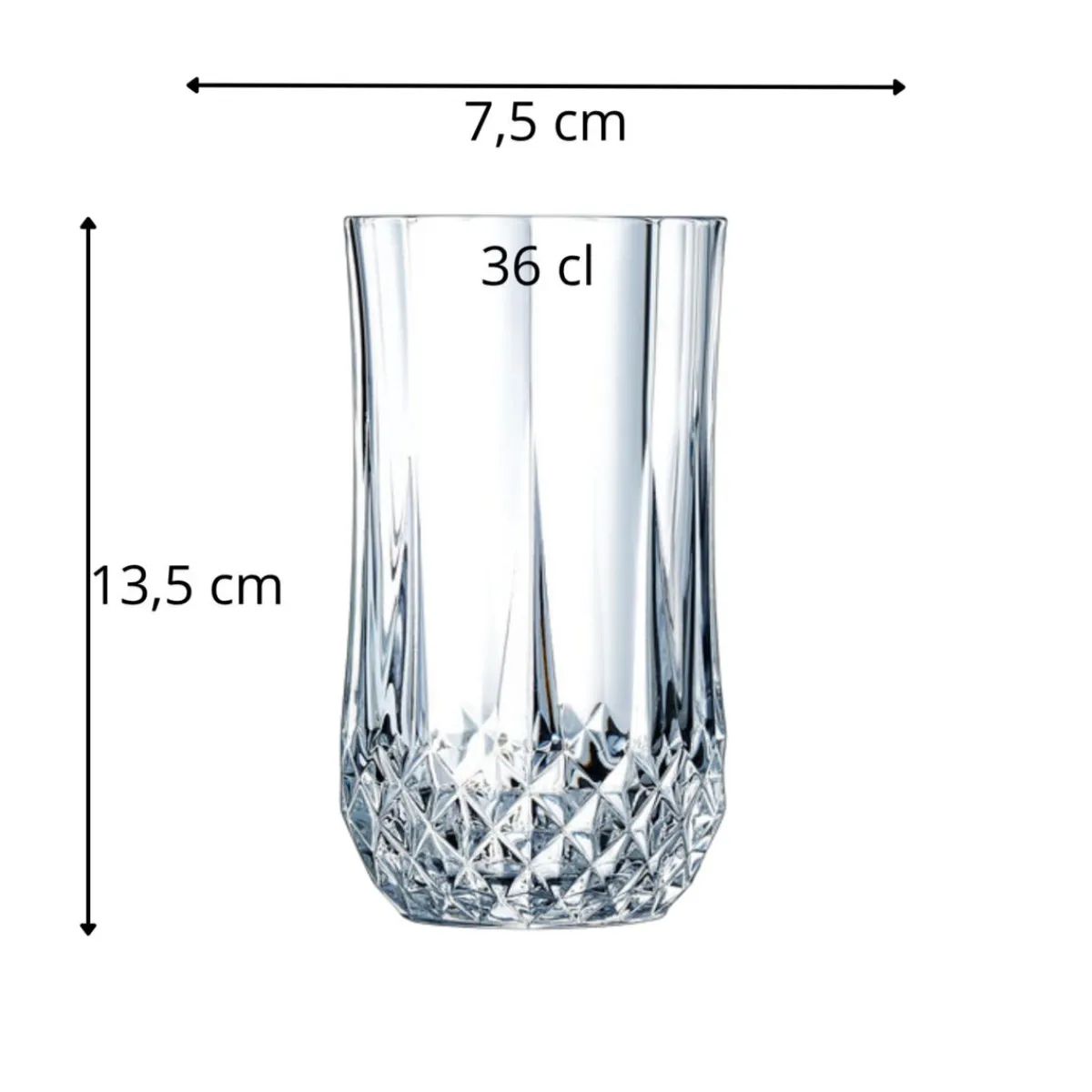 Gobelet forme haute verre cristallin 36 cl Longchamp - CRISTAL D'ARQUES Clearance