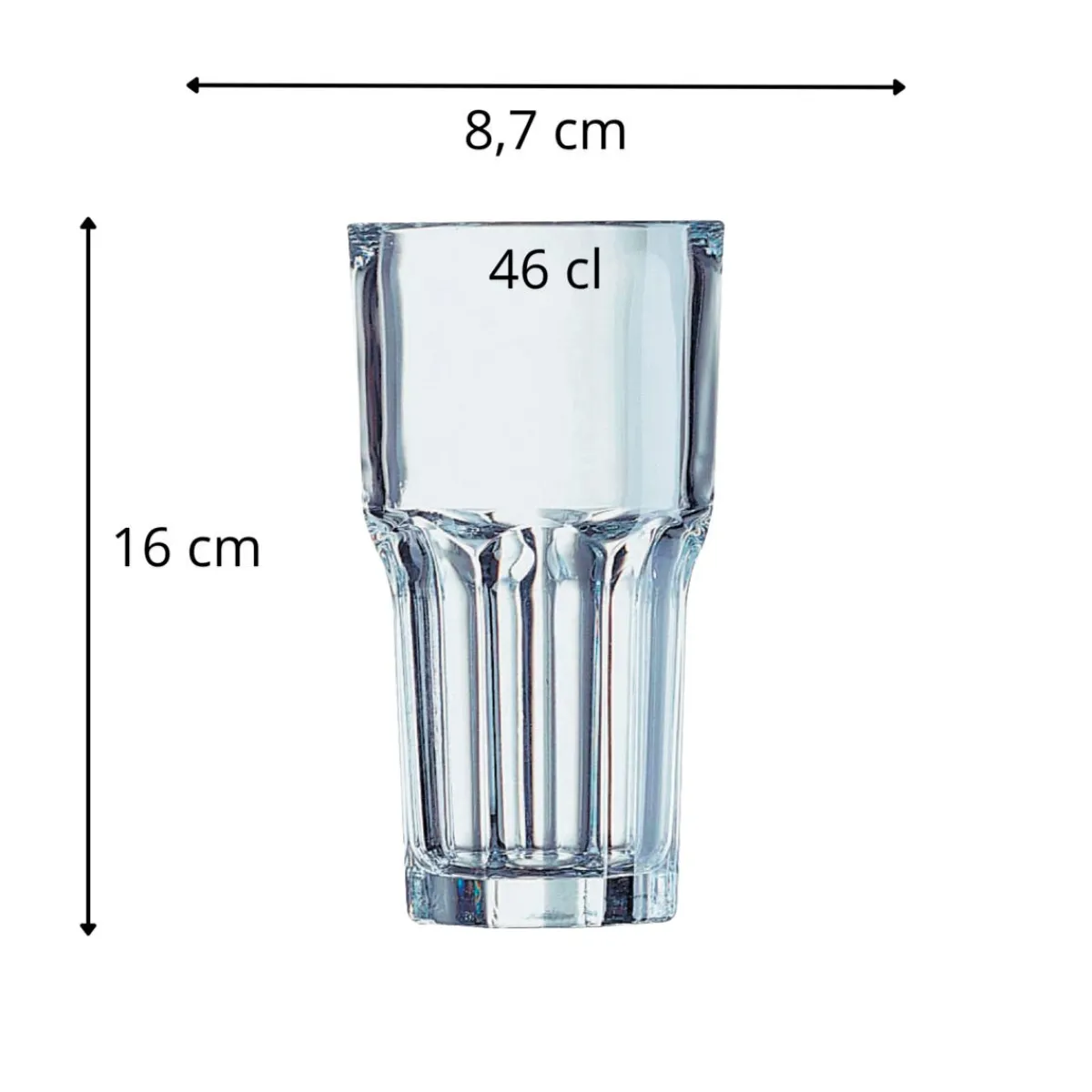 ARCOROC Gobelet forme haute verre trempé 46 cl Granity Best