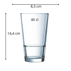Gobelet forme haute verre trempé 40 cl Stack Up - ARCOROC