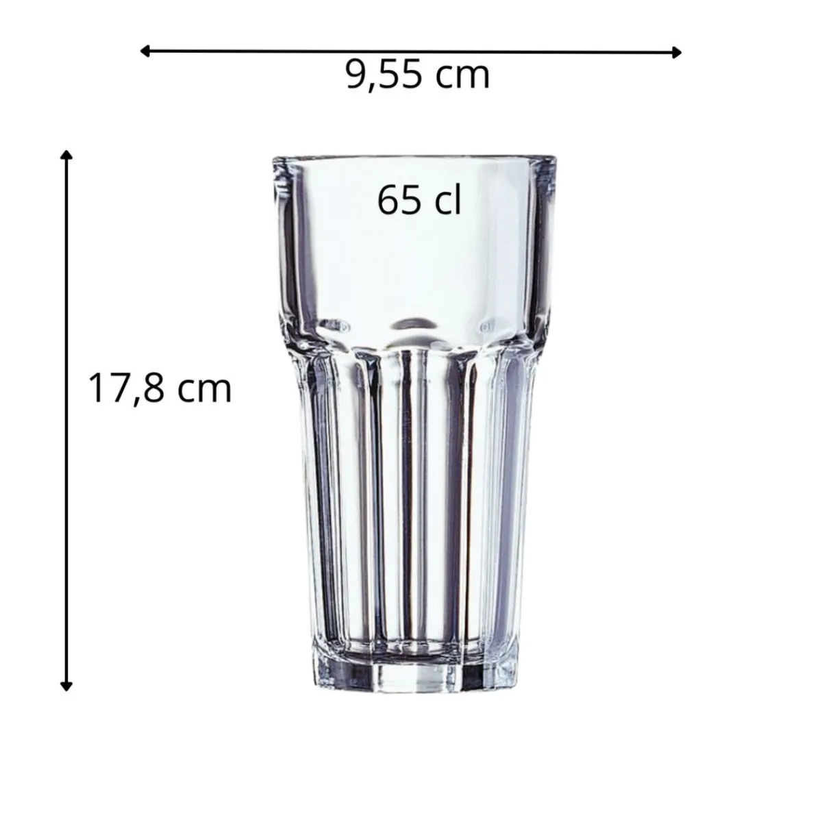 ARCOROC Gobelet forme haute verre trempé 65 cl Granity