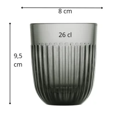 LA ROCHERE Gobelet gris anthracite verre pressé 26 cl Ouessant Best