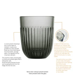 LA ROCHERE Gobelet gris anthracite verre pressé 26 cl Ouessant Best