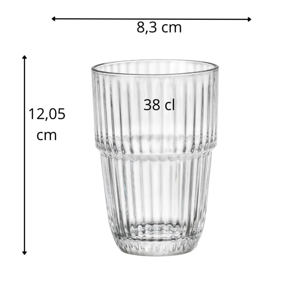 BORMIOLI ROCCO Gobelet long drink verre trempé 38 cl Barshine Best