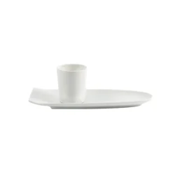 Gobelet rond blanc grès émaillé 10 cl Ø 6 cm Prismo - PRO.MUNDI Online