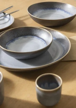 Gobelet rond bleu glacier grès émaillé 18 cl Ø 8 cm Snow - PRO.MUNDI Outlet