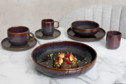 Gobelet rond Marron Bleu grès émaillé 9 cl Ø 5,5 cm Amber - ACCOLADE Sale