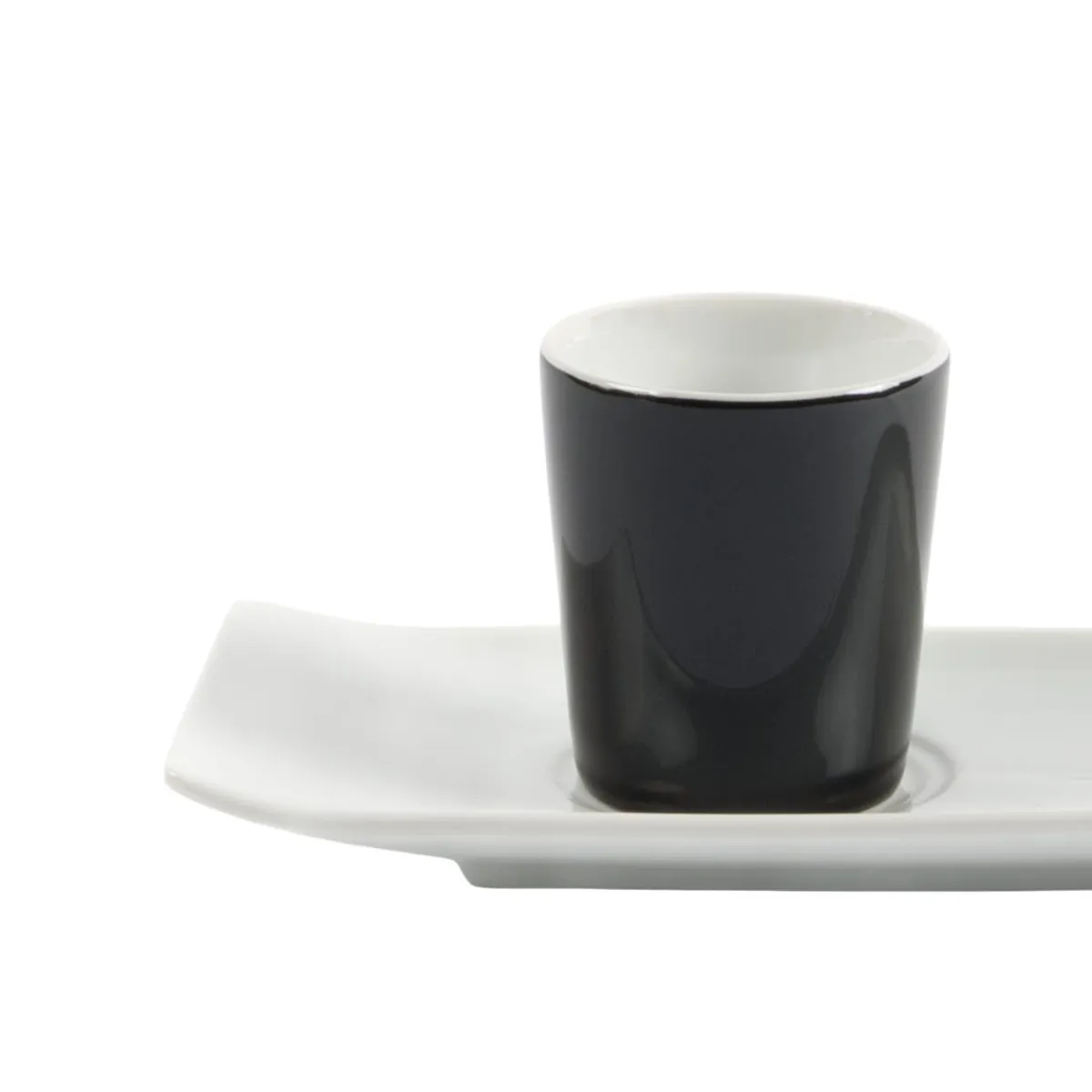 Gobelet rond noir grès émaillé 10 cl Ø 6 cm Prismo - PRO.MUNDI Best