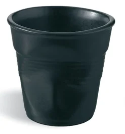 Gobelet rond noir porcelaine culinaire 8 cl Ø 6,5 cm Froisse - REVOL New