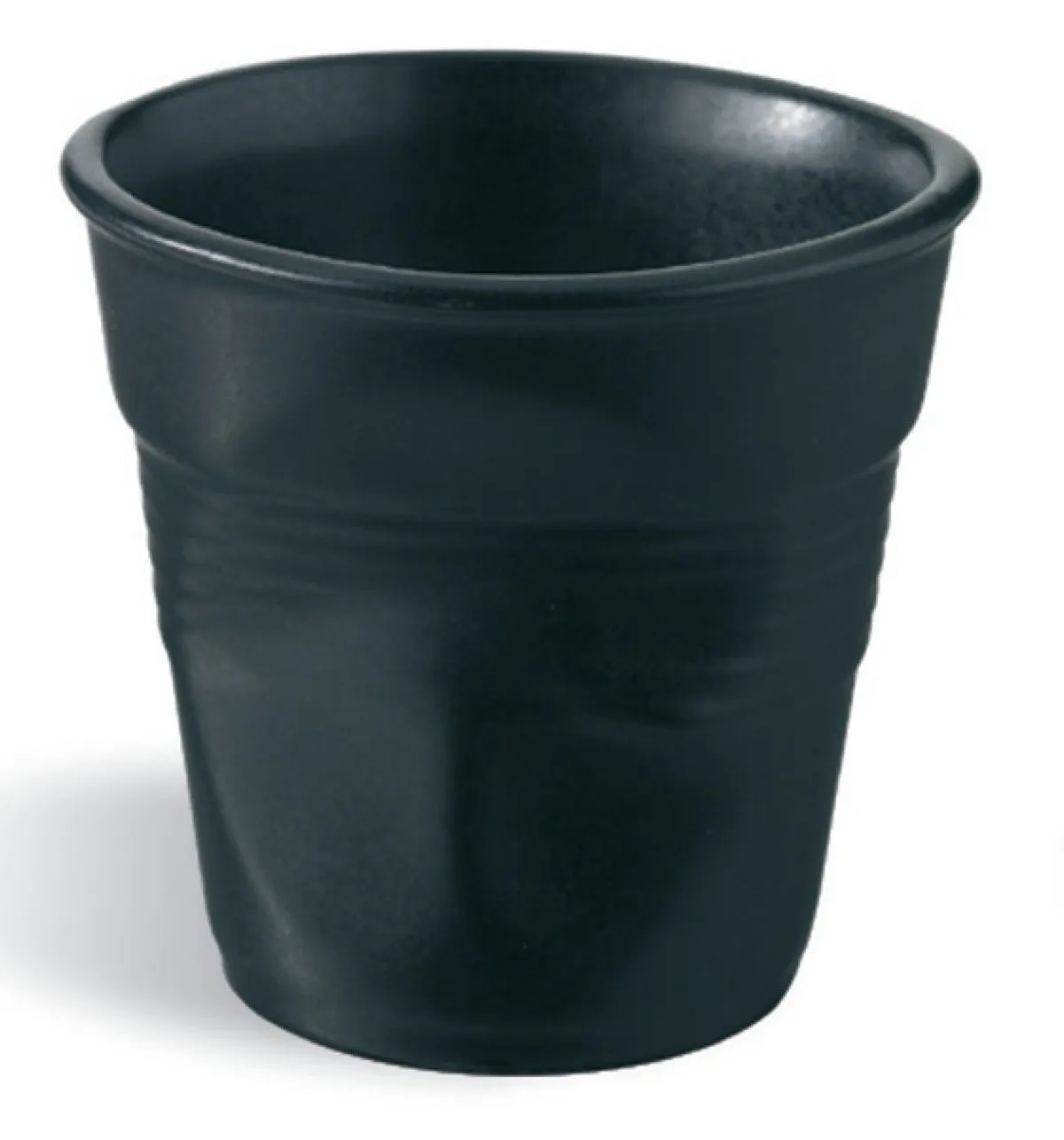 Gobelet rond noir porcelaine culinaire 8 cl Ø 6,5 cm Froisse - REVOL New