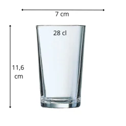 ARCOROC Gobelet verre trempé 28 cl Conique Hot