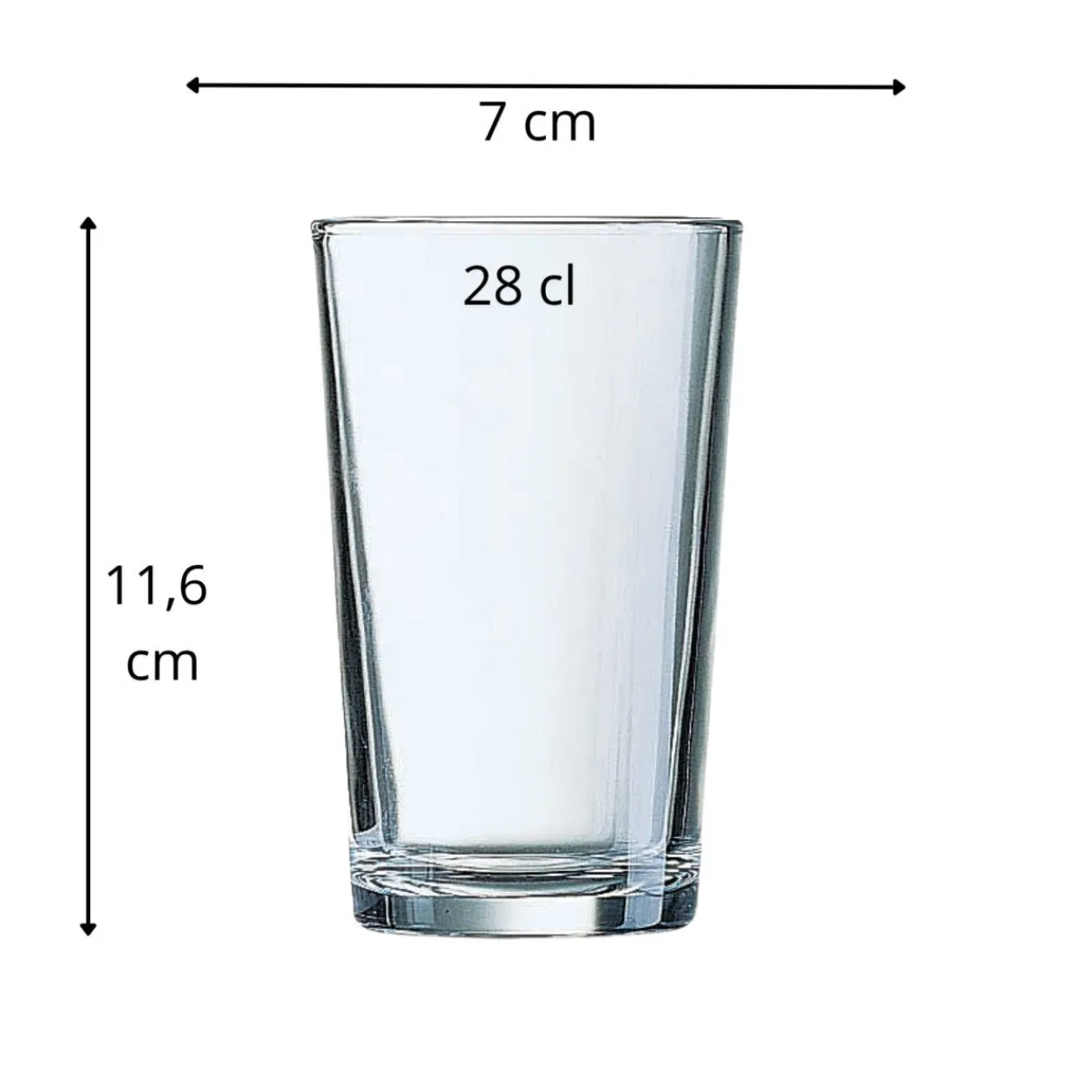 ARCOROC Gobelet verre trempé 28 cl Conique Hot