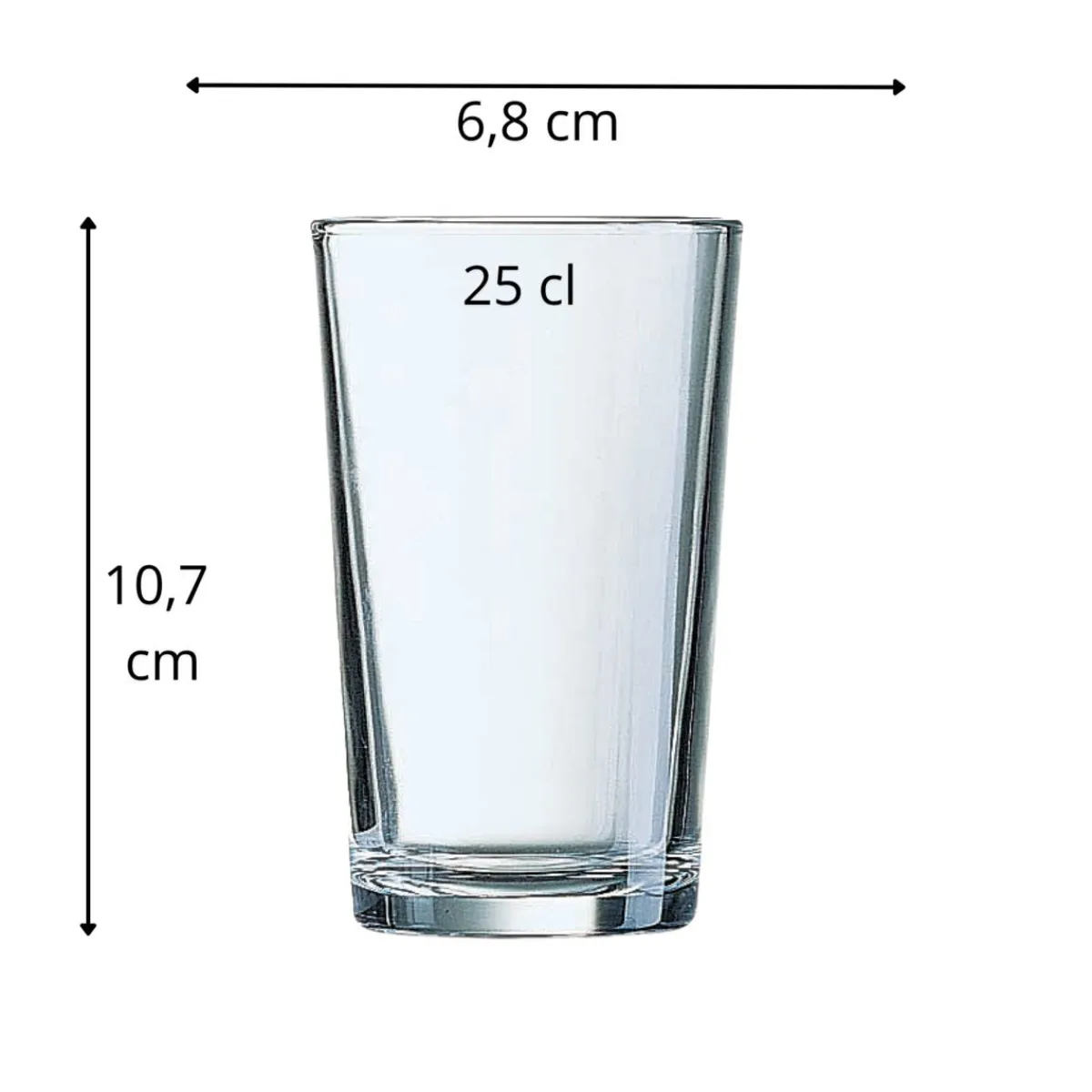 Gobelet verre trempé 25 cl Conique - ARCOROC Sale