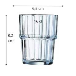 Gobelet verre trempé 16 cl Norvege - ARCOROC Discount