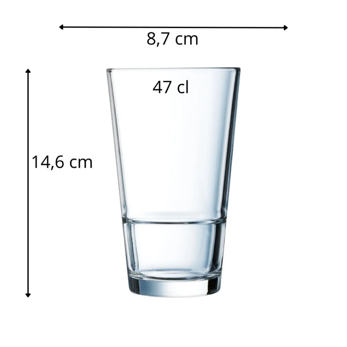 Gobelet verre trempé 47 cl Stack Up - ARCOROC