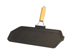 Grill rectangulaire fonte d'acier 33,5x19,5 cm - Aucune New