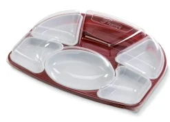 ALPHAFORM Kit plateau repas rectangulaire rouge plastique 42x32,6x6 cm Hot