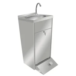 Lave-mains avec commande au pied inox 88x45x55,2 cm Avec dosseret Sans étagère - PROINOX Discount