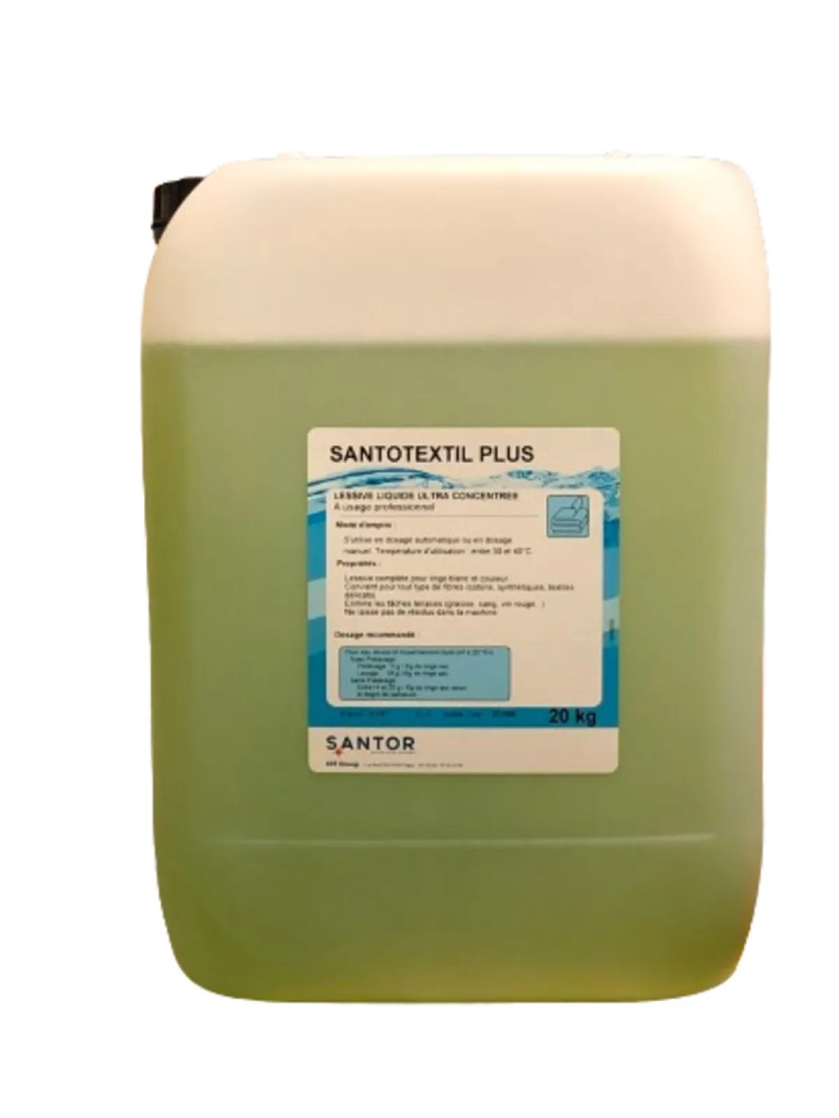 SANTOR Lessive liquide enzymatique concentrée 20 KG Santotextil Plus Hot