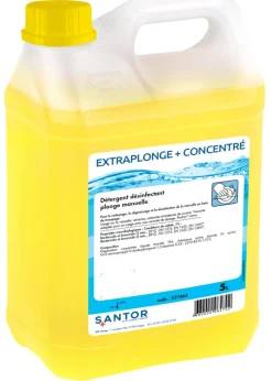 SANTOR Liquide vaisselle à la main désinfectant 5 L Extraplonge + Concentre Best