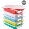 Lot de 5 bacs plats temoin 8L avec couvercle Avec couvercle plastique 49x33,7x8 cm 8 L fond plein parois pleines (5 pièces) - GILAC