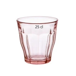 DURALEX Lot de 4 gobelets forme basse rose verre trempé 25 cl Picardie (4 pièces) New