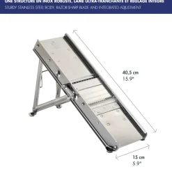 Mandoline sans chariot inox 41x13,5x4,5 cm - L.TELLIER Clearance