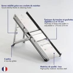 Mandoline sans chariot inox 41x13,5x4,5 cm - L.TELLIER Clearance