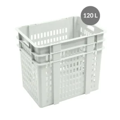 Manne à pain Sans couvercle beige plastique 64x45x55,5 cm 120 L fond ajouré parois ajourées - GILAC Hot