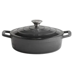Marmite fonte émaillée inox Sans revêtement Avec couvercle 25x25x7 cm 2,5 L 5 Stars - APS Outlet