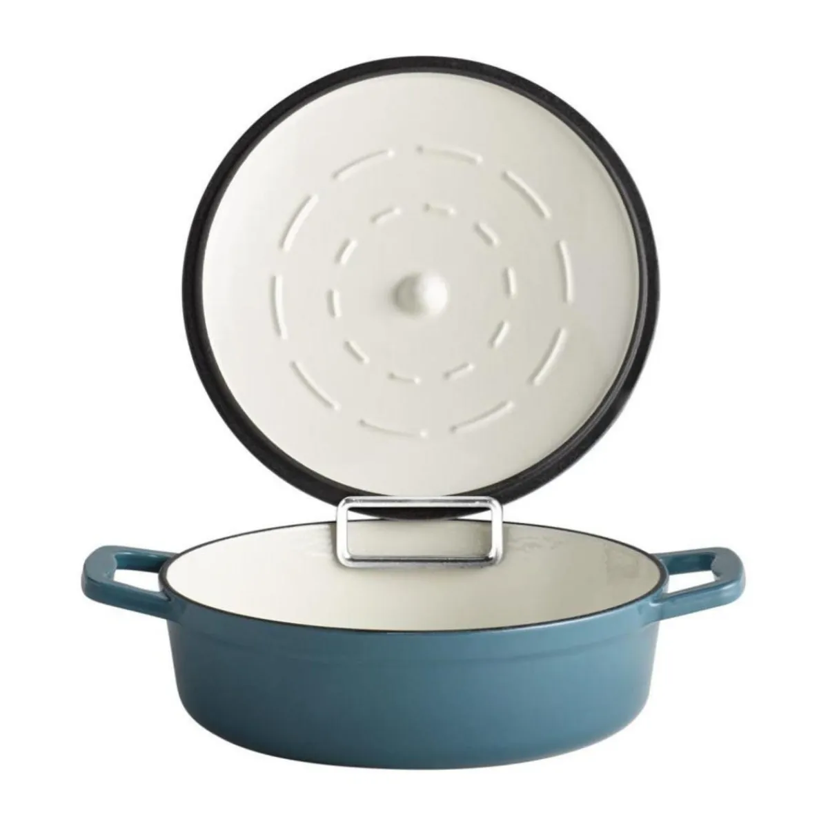 Marmite fonte émaillée inox Sans revêtement Avec couvercle 25x25x7 cm 2,5 L 5 Stars - APS Hot