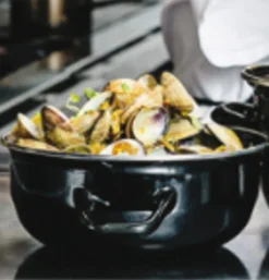 Marmite à moules acier émaillé Sans revêtement Avec couvercle Ø 18 cm 15 cm 1,5 L - Aucune Sale