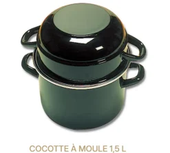 Marmite à moules acier émaillé Sans revêtement Avec couvercle Ø 18 cm 15 cm 1,5 L - Aucune Sale