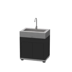 Meuble bas avec évier acier 80x55x128 cm Sans dosseret Sans étagère - LE MARQUIER Online