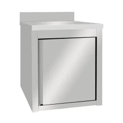 Meuble bas inox 60 cm x 85 cm Avec dosseret Avec étagère - PROINOX New