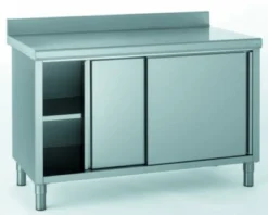 Meuble bas inox 120x70x90 cm Avec dosseret Avec étagère - TOURNUS Online