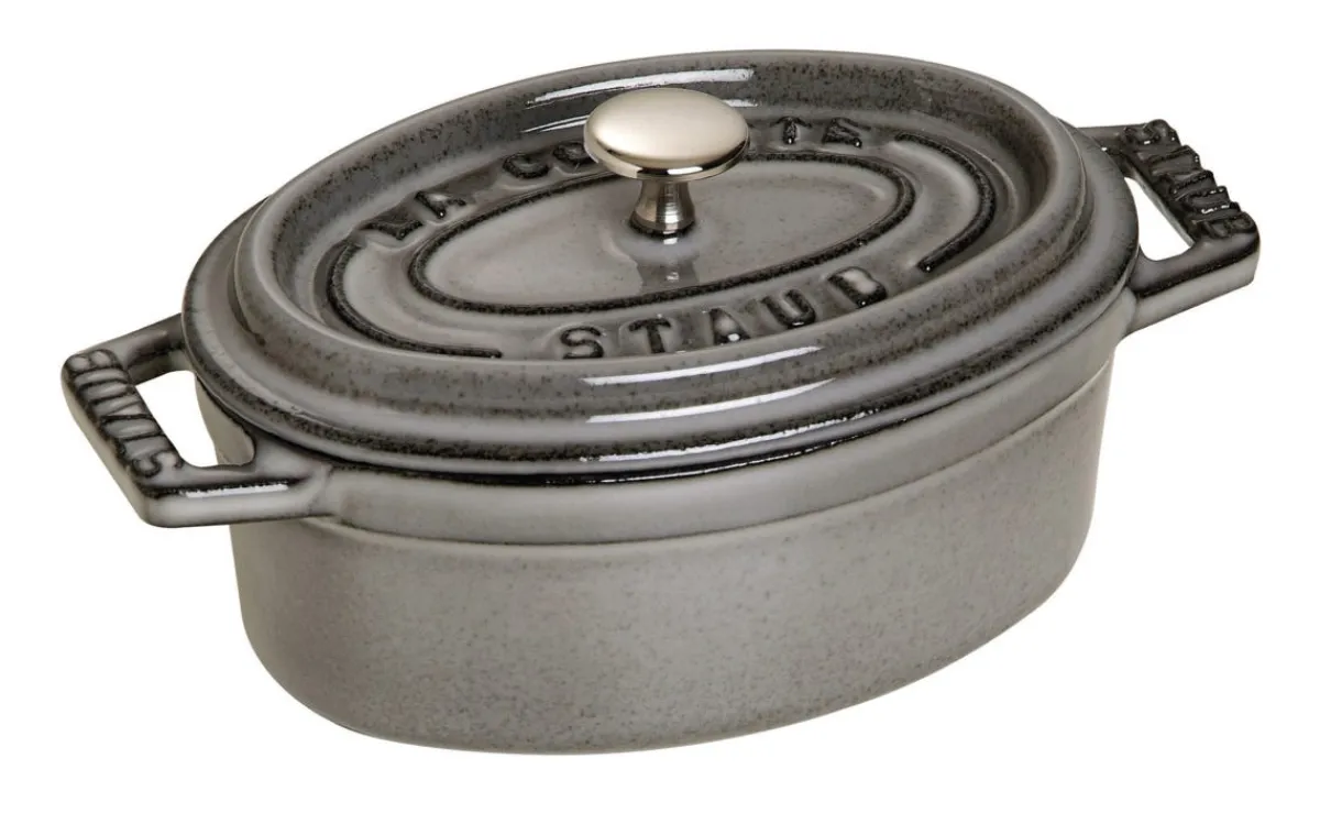 Mini cocotte fonte d'acier Sans revêtement Avec couvercle 11x7x4,8 cm 0,25 L - STAUB New