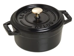 STAUB Mini cocotte fonte d'acier Sans revêtement Avec couvercle Ø 10 cm 7 cm 25 cl (6 pièces) New