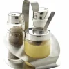 Ménagère sel/poivre/moutarde transparent 10x10x11,5 cm Nova - PRO.MUNDI Discount
