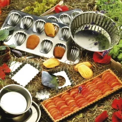 Moule à tarte fer blanc Sans revêtement Ø 32 cm 3,5 cm mobile - GOBEL Sale