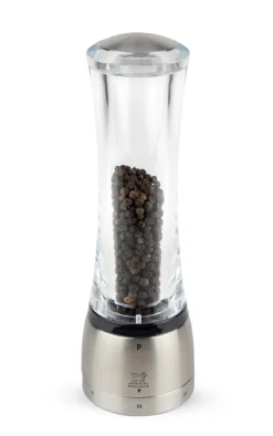 PEUGEOT SAVEURS Moulin à poivre transparent Ø 6,5 cm 20,6 cm Daman Clearance