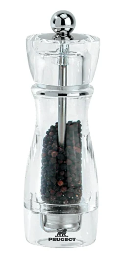 PEUGEOT SAVEURS Moulin à poivre transparent 16 cm Vittel Discount