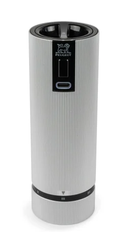 PEUGEOT SAVEURS Moulin à sel rond gris Ø 5 cm 15x8x8 cm Line Electrique Discount