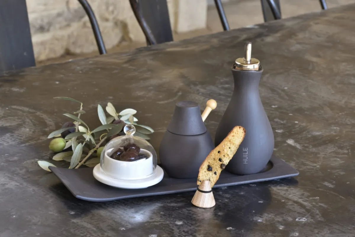 Moutardier gris porcelaine culinaire Ø 7,3 cm Likid - REVOL Discount