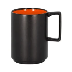 Mug orange porcelaine vitrifiée 33 cl Ø 8 cm Fire - RAK
