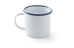 HENDI Mug rond blanc acier émaillé 36 cl Ø 9 cm Best