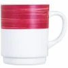 Mug rond rouge verre opal 25 cl Ø 7,2 cm Brush - ARCOROC Discount