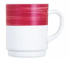 Mug rond rouge verre opal 25 cl Ø 7,2 cm Brush - ARCOROC Discount