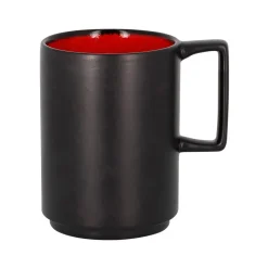 Mug rouge porcelaine vitrifiée 33 cl Ø 8 cm Fire - RAK Discount