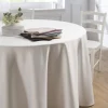 Nappe rond blanc polyester Saten - DENANTES Outlet